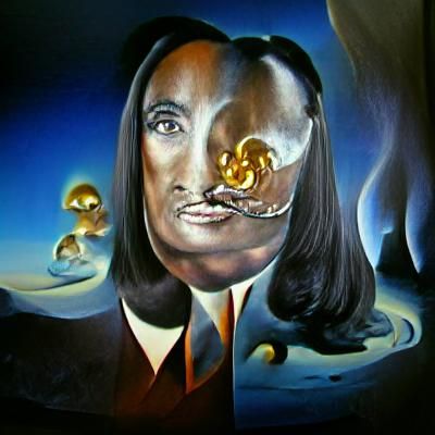 Surreal Melting Portrait in Salvador Dali Style