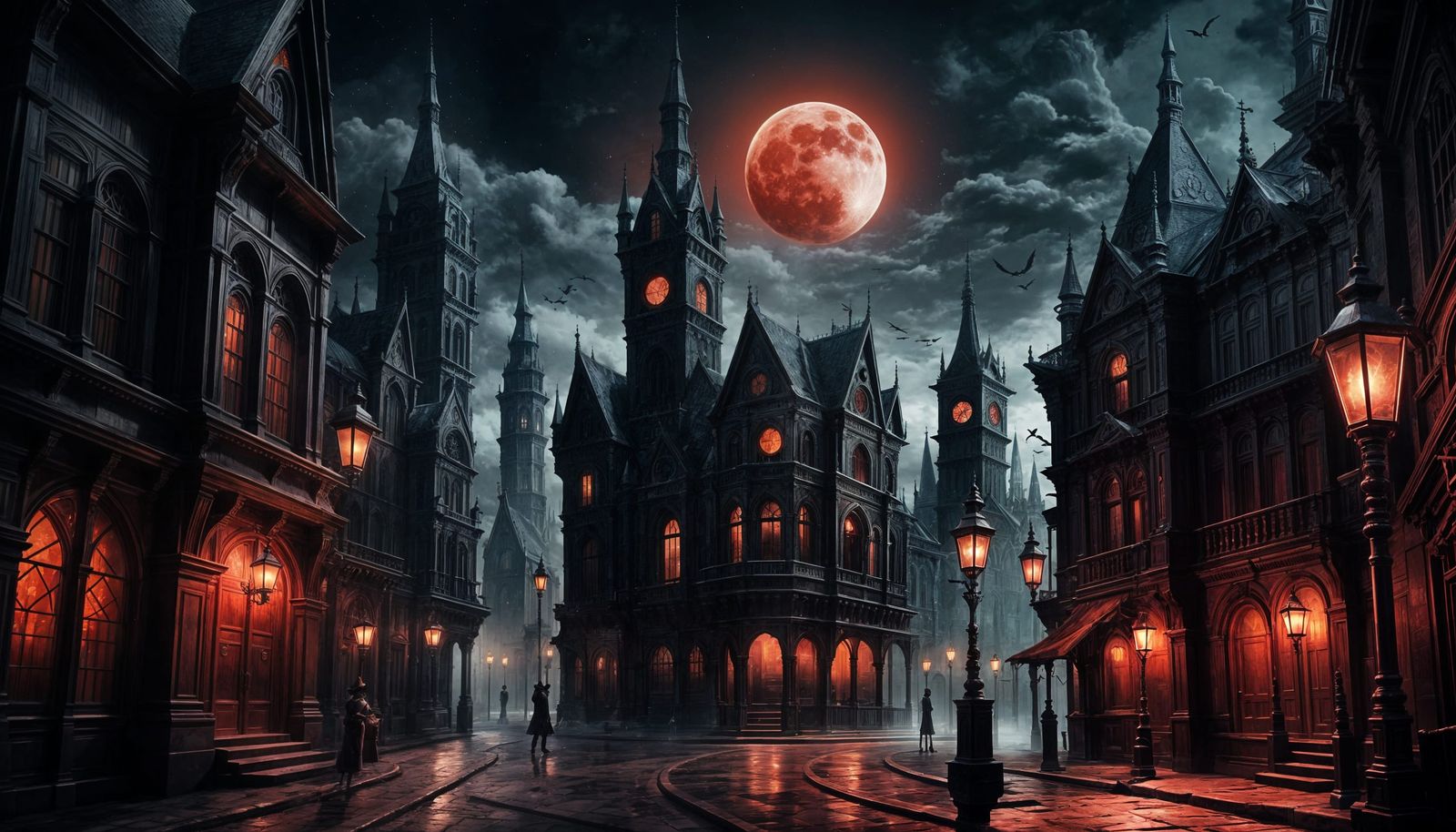 Bloodborne City Under a Blood Moon