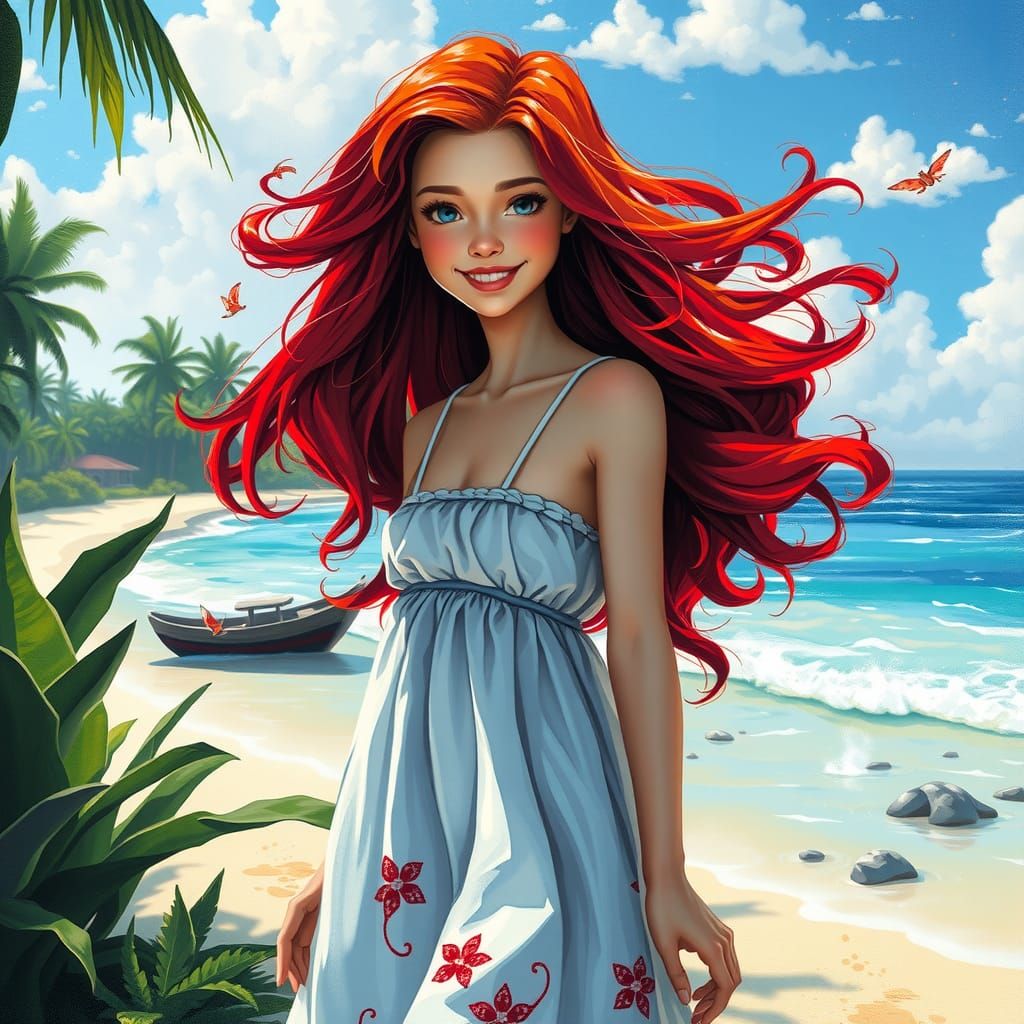 Island Girl in Disney Graffiti Art Style