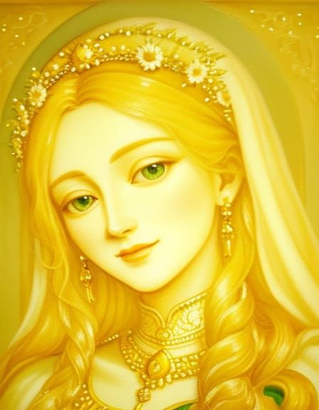 Classical Goddess Portrait in Ethereal Oil Painting