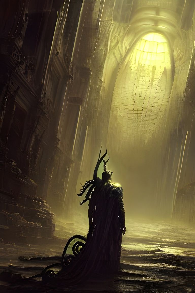 Eldritch AI Spirit Concept Art in 3D