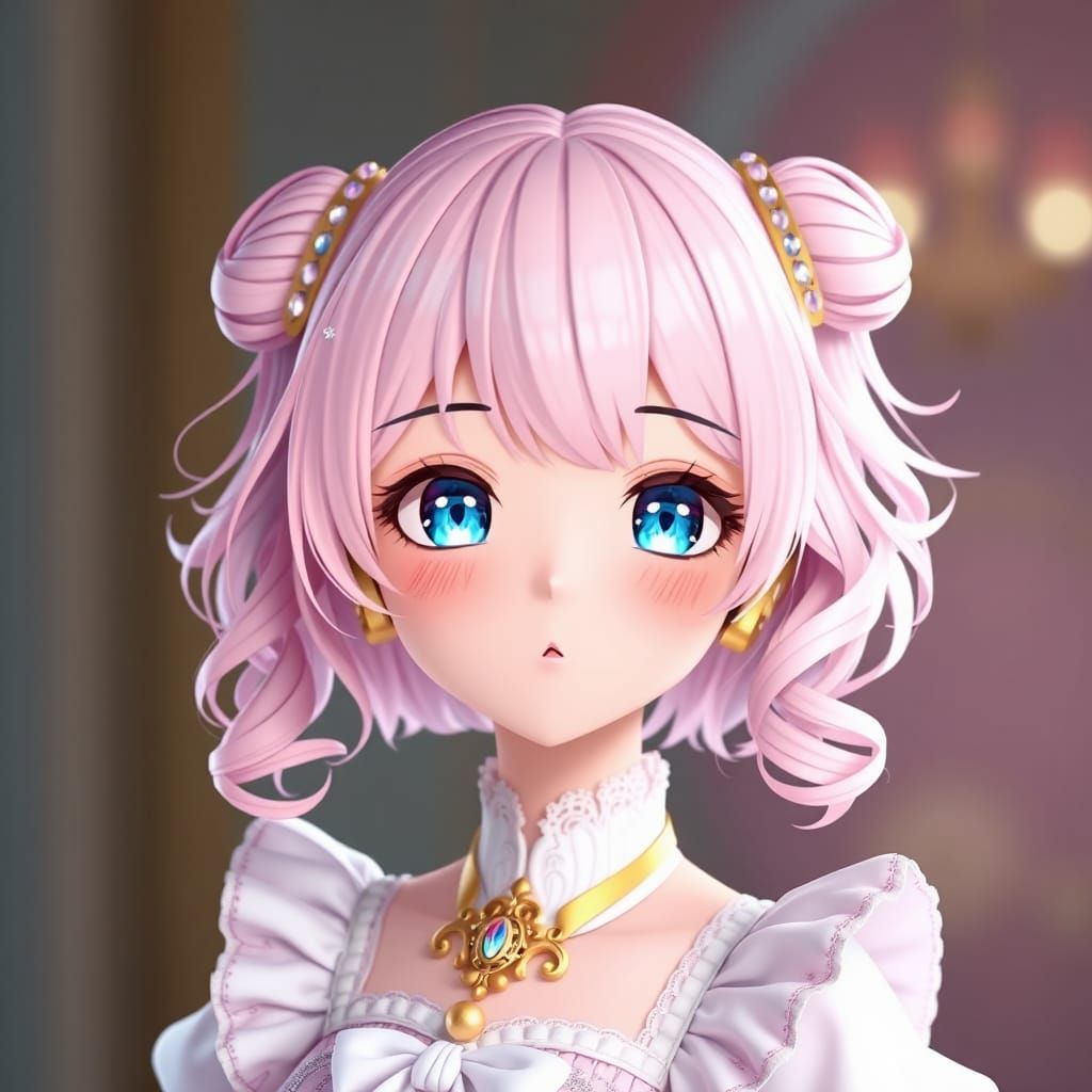 Anime Girl in Vocaloid Outfit: 3D Art