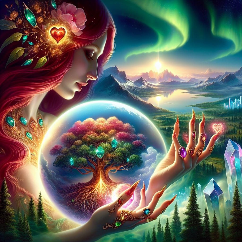 Mystic Redhead with Keys to a Heavenly Realm