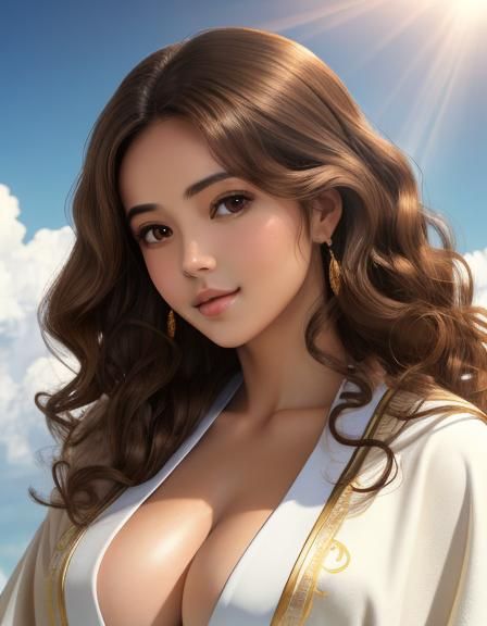 Heavenly Woman in Divine Sunshine Portrait