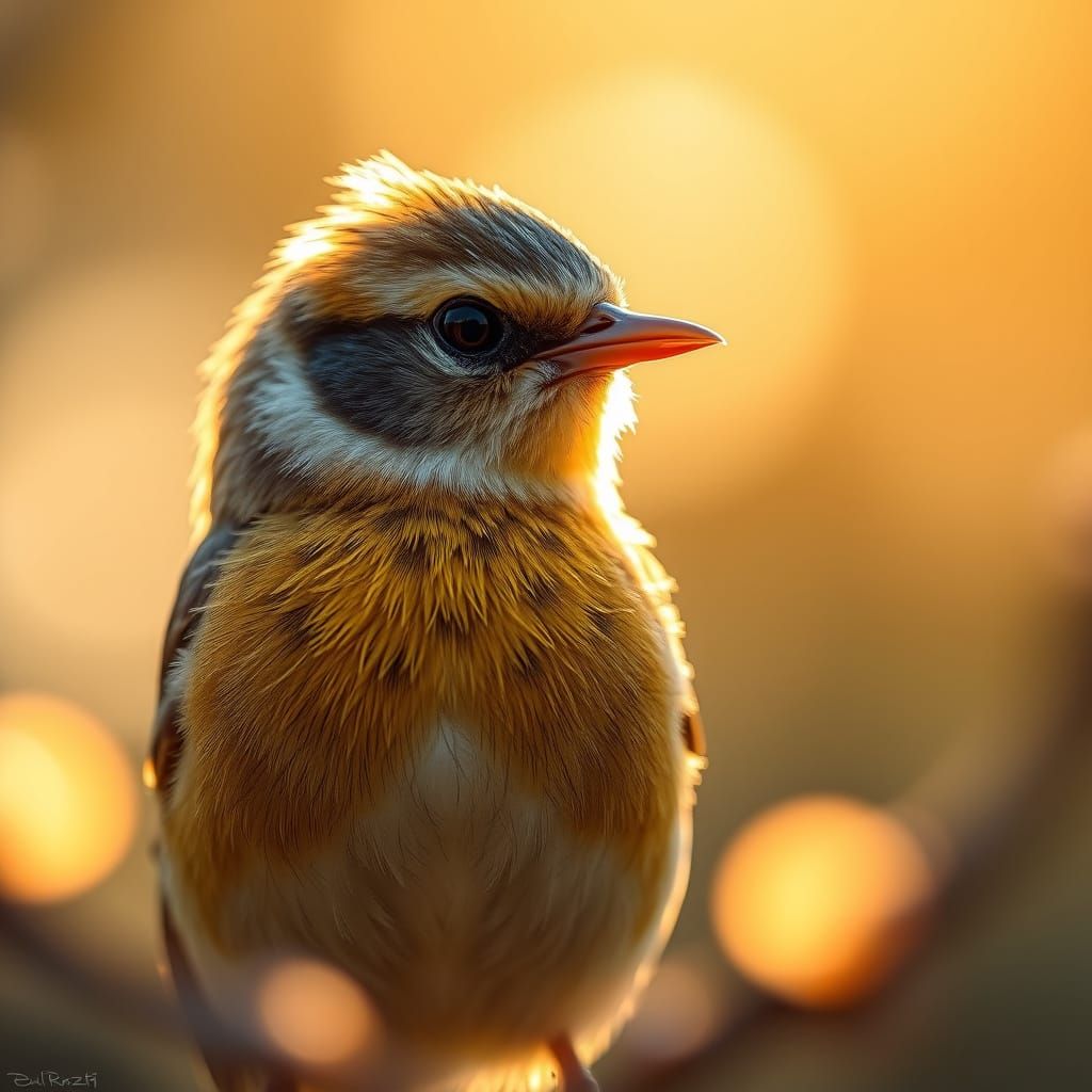 Bird Portrait in Golden Light with Bokeh