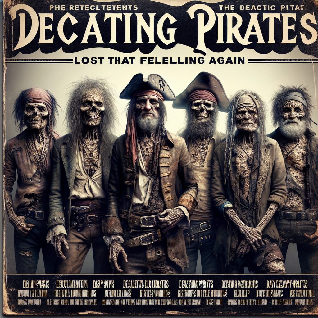 Decaying Pirates Album Cover: Hyperrealistic Rock Band