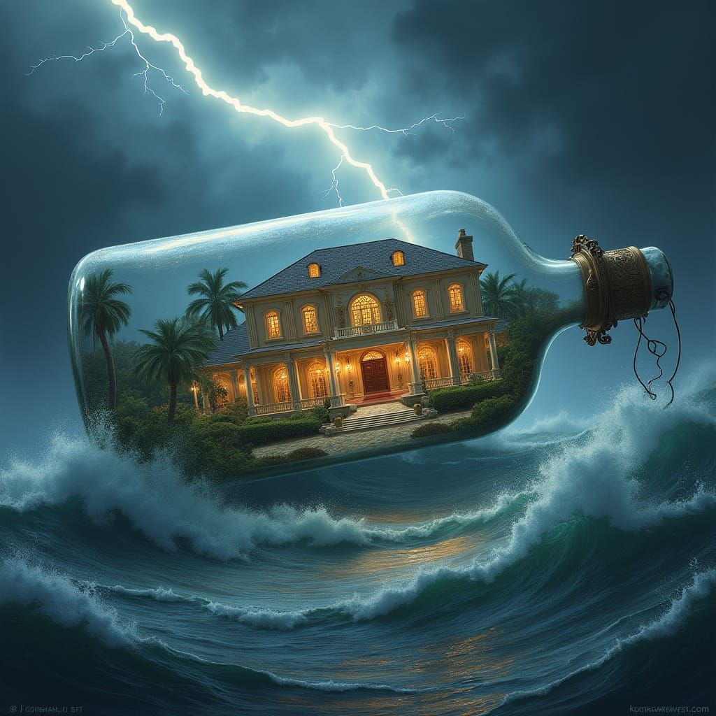Trump Estate in a Bottle on Stormy Seas