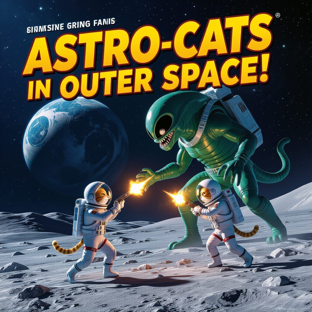 Astro-Cats in Outer Space: Comic Book Style Game Cover