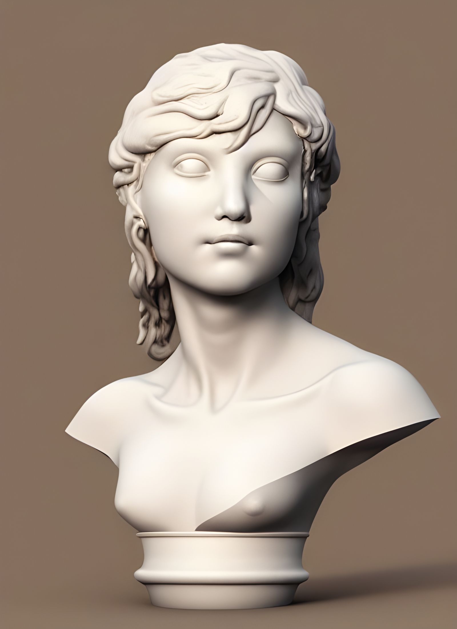 Fractal Bust of a Beautiful Person in 3D