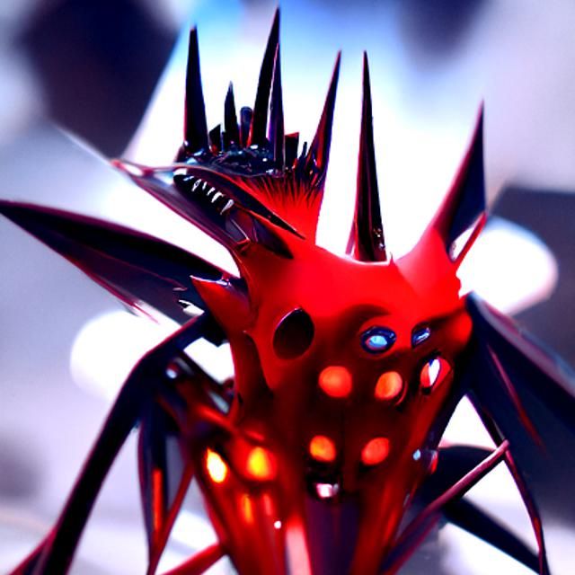 Spiky Demon in Retrofuturistic Artstation Style