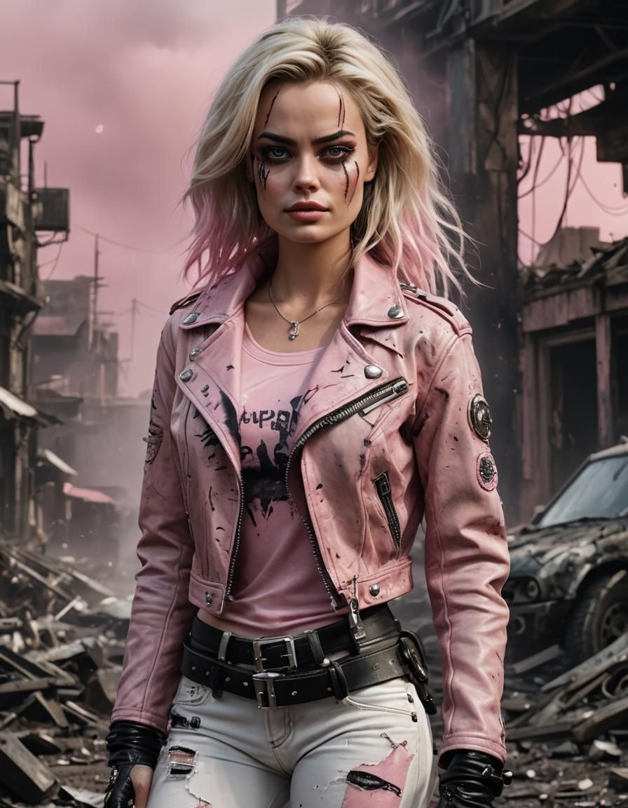 Post-Apocalyptic Barbie Raider in Gothic-Punk Style