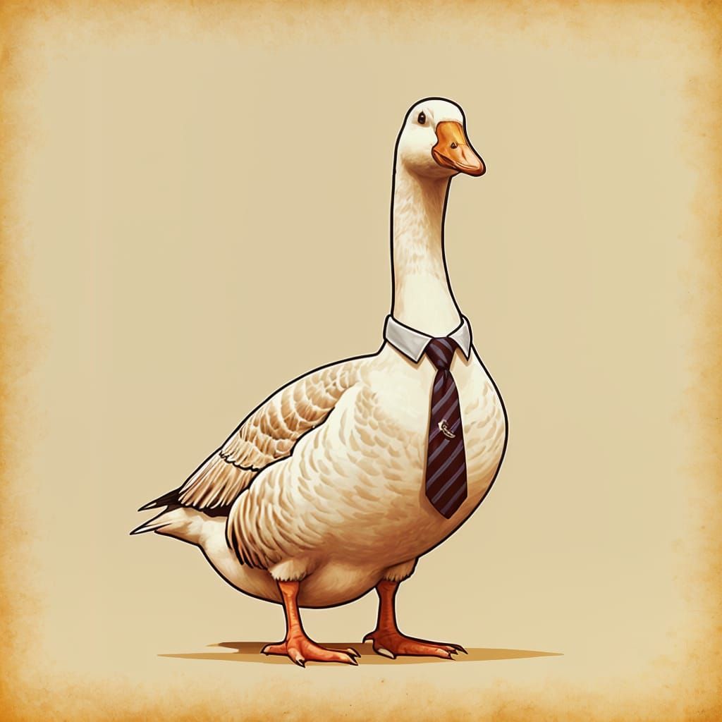 Formal Goose in Whimsical Tie