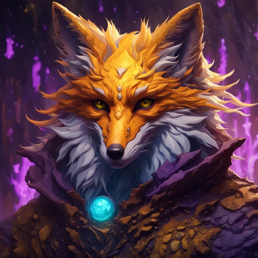 Runite Fox Dark Fantasy Concept Art