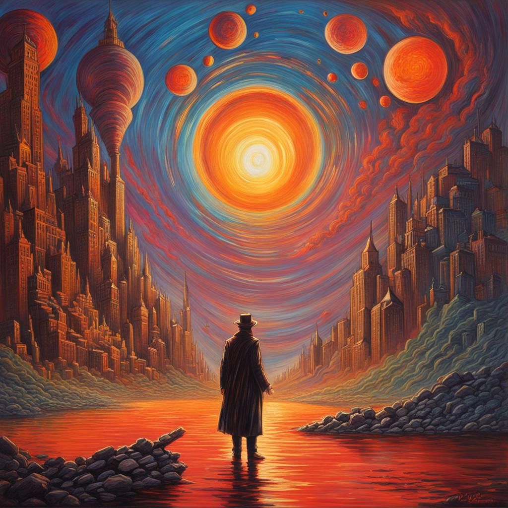 Retrofuturistic Fantasy Art in Pencil Sketch Style