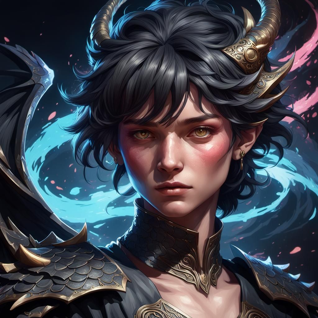 Dragon Supernova Portrait in Detailed Digital Art