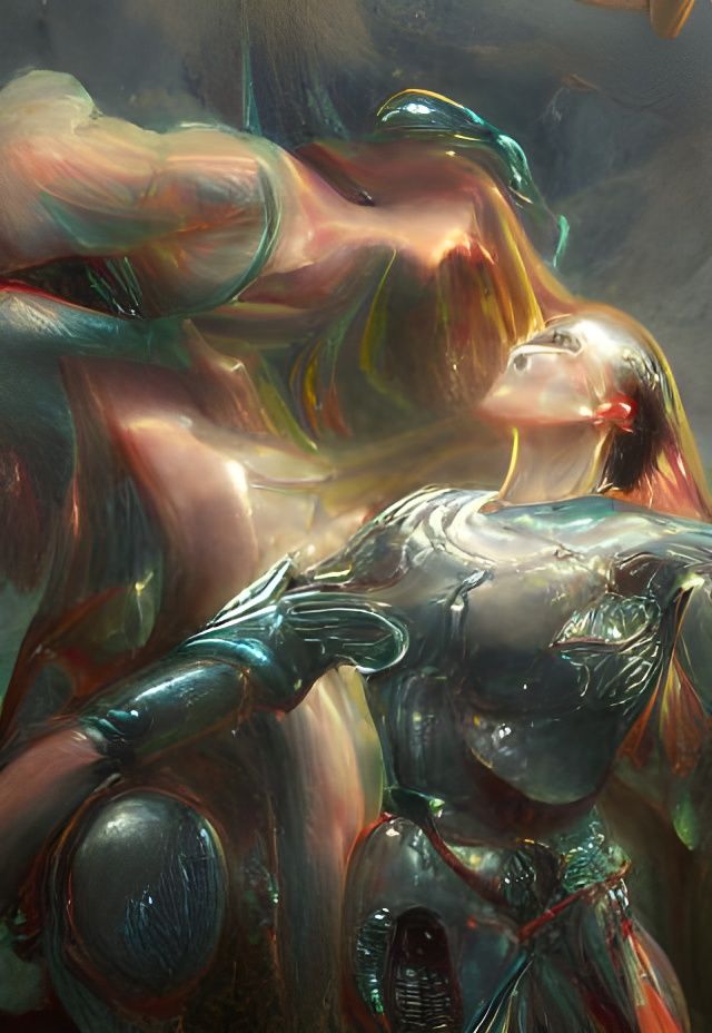 Sci-Fi La Belle Dame: Digital Art in Cyberpunk Style