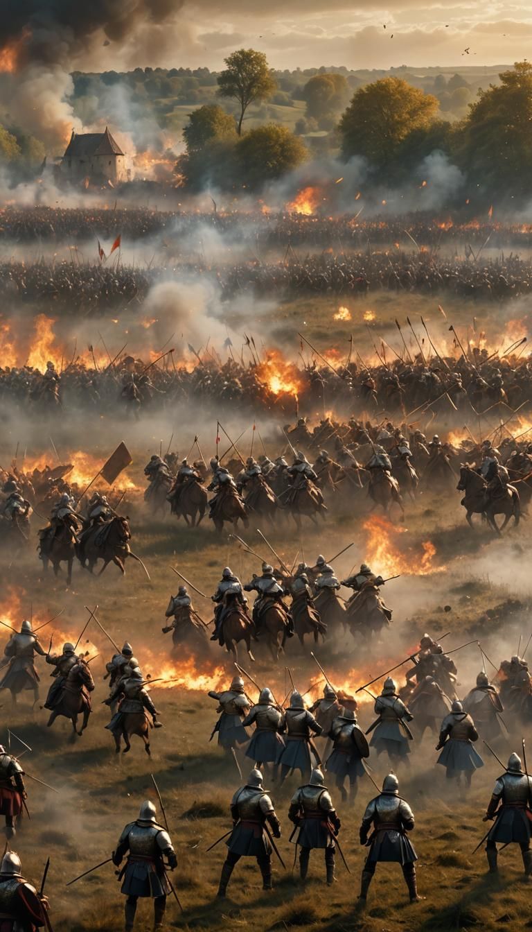 Battle of Agincourt: Medieval Fantasy Matte Painting