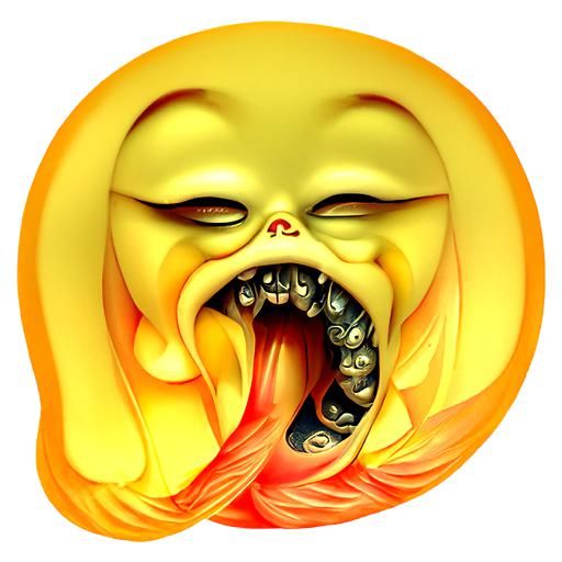 Hyperrealistic Demonic Emoji in Digital Surrealism