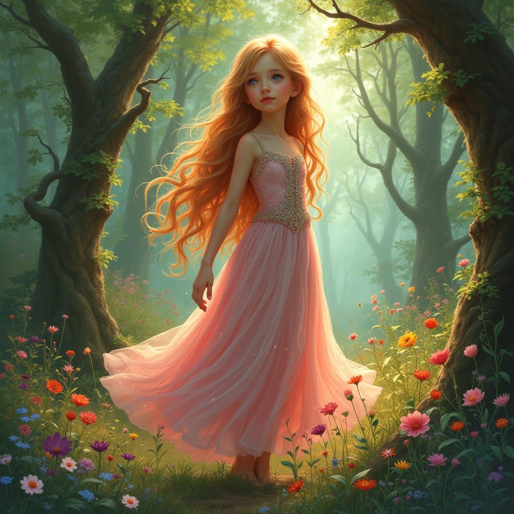 Enchanted Forest Goddess in Ethereal Realism Style