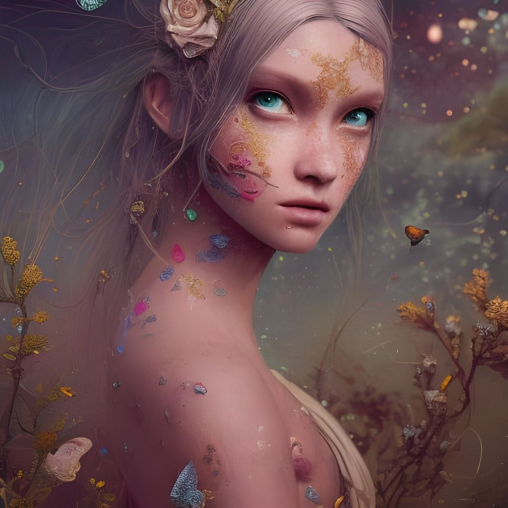 Martian Shoreline with Alien Life in Hyperdetailed Oil Paint...