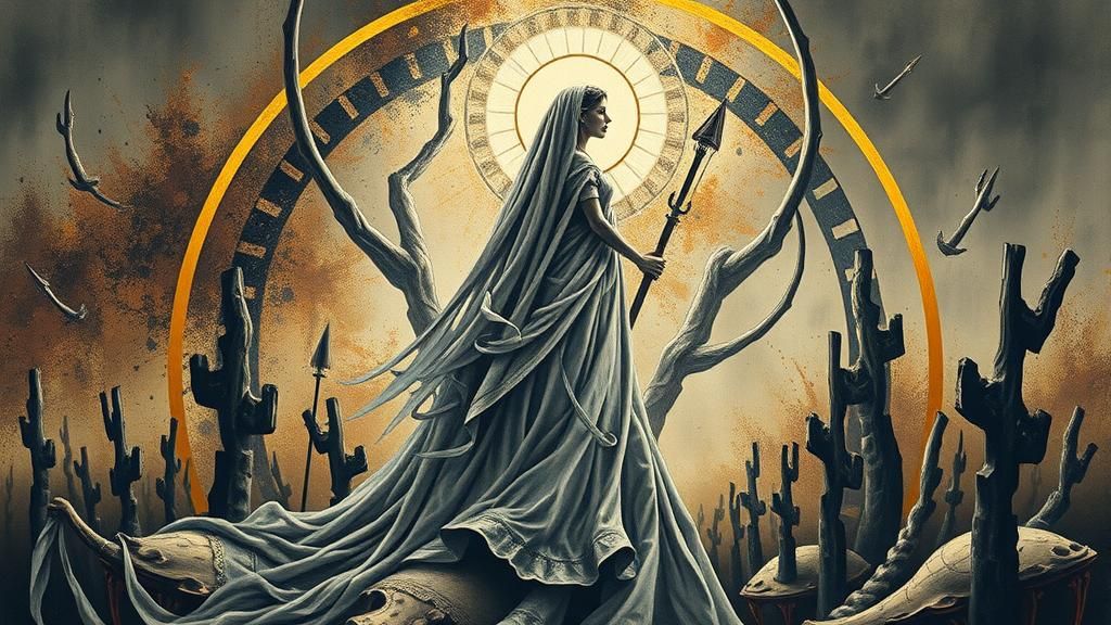 Surreal Dystopian Descent: Abstract Automatism Art