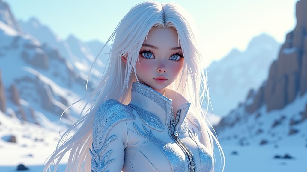 Icy Platinum Blonde in Anime Style