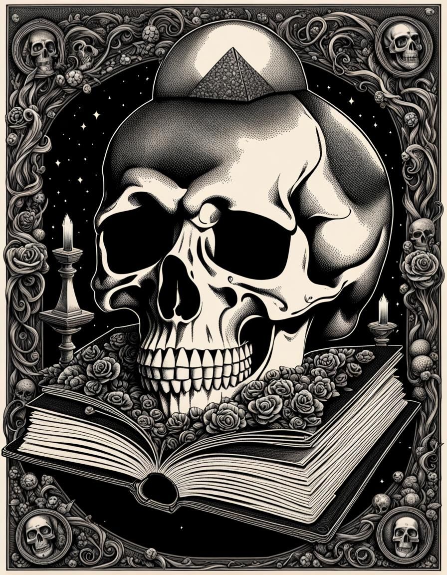 Surreal Skull Book Illustration in Finlay Style