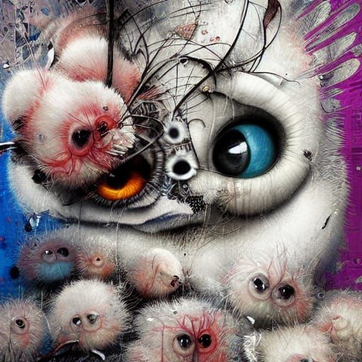 Hyperrealistic Fluffy Creature in a Detailed Style