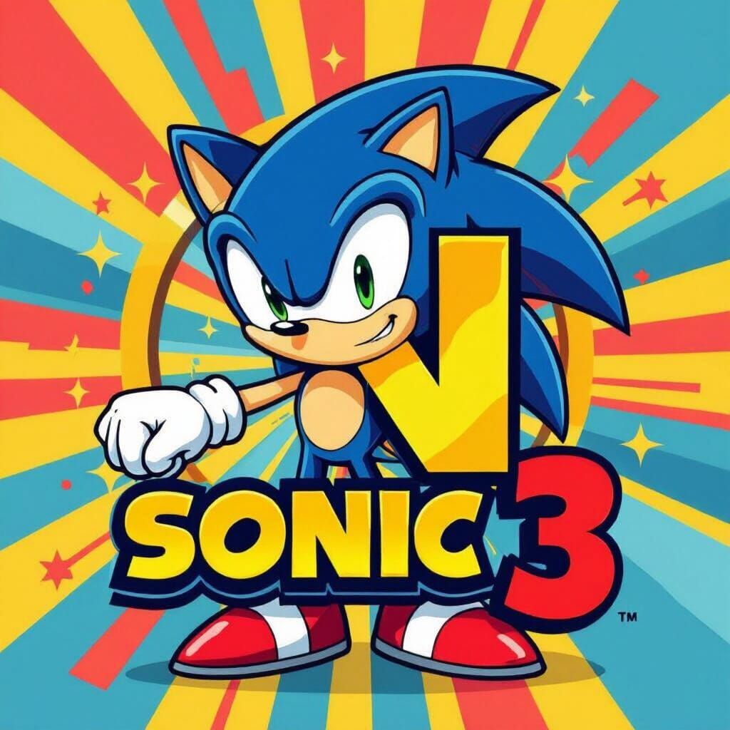 Sonic-Inspired Logo with Prominent N in 2D Style
