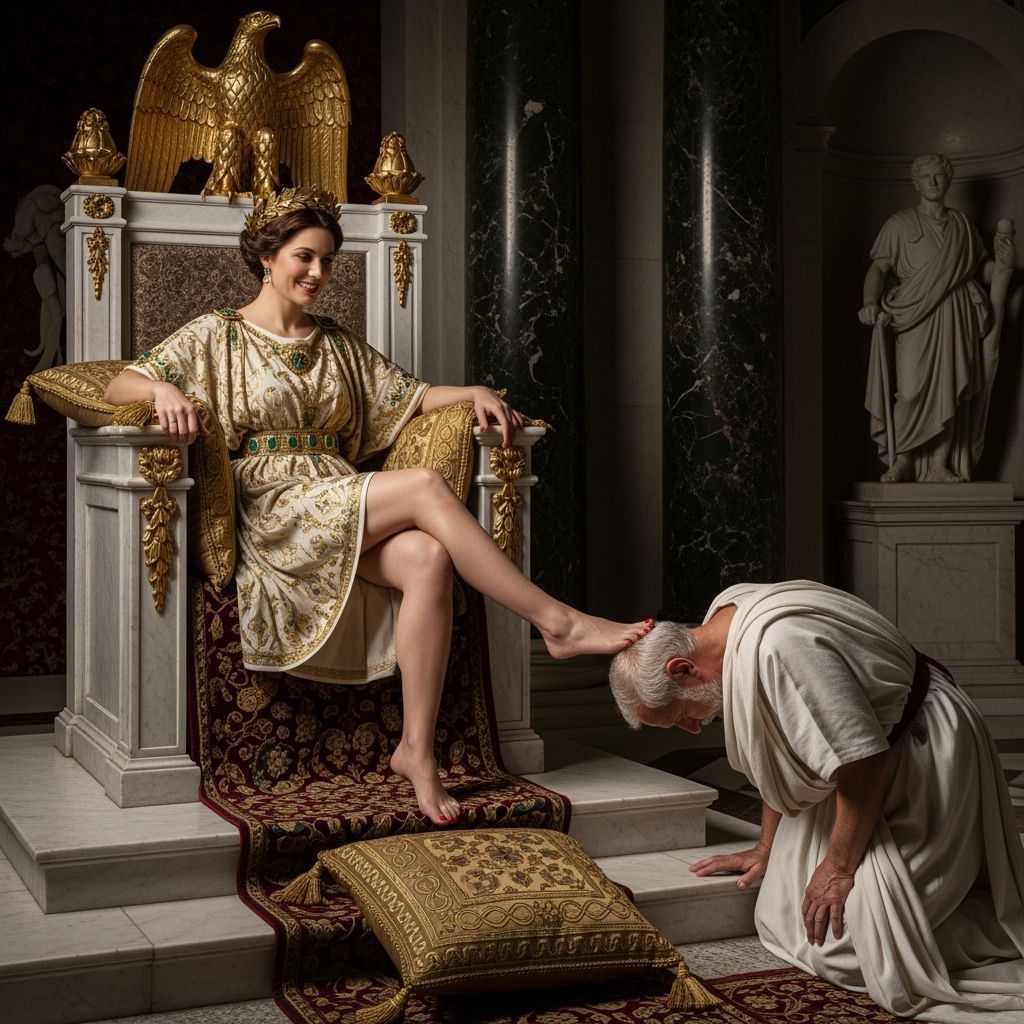 Empress Messalina on Throne in Renaissance Style