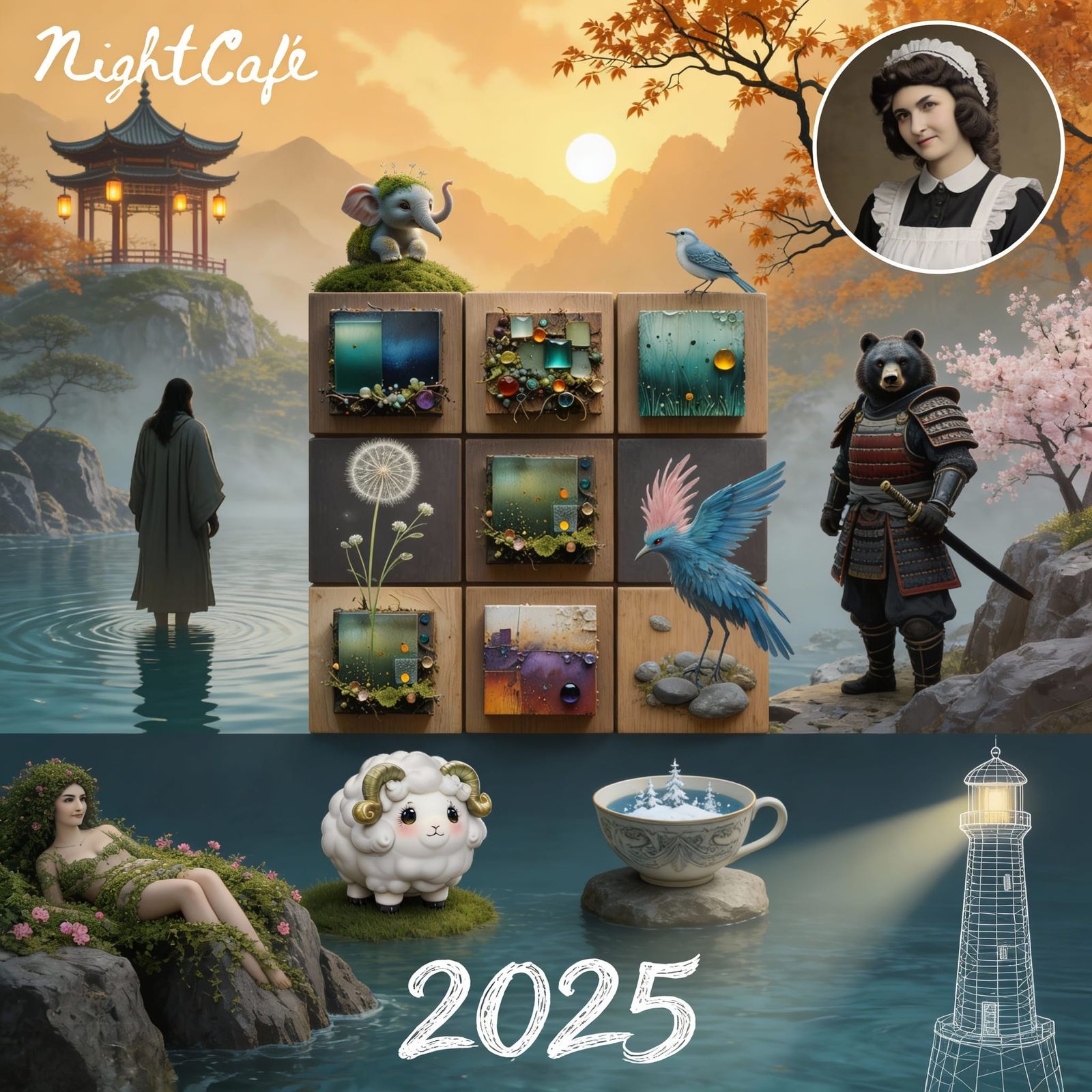 Artistic Collage of 2025's Best NightCafe Creations