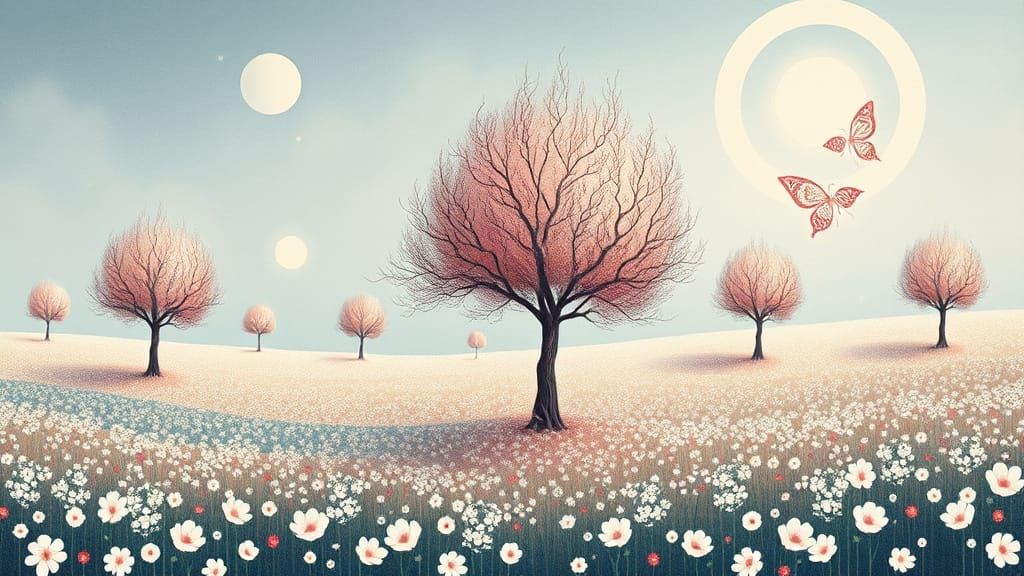 Enchanted Forest in Whimsical Pastels