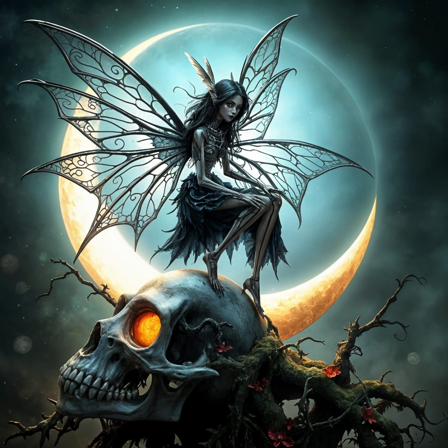 Gothic Fairy in a Dark Dreamscape