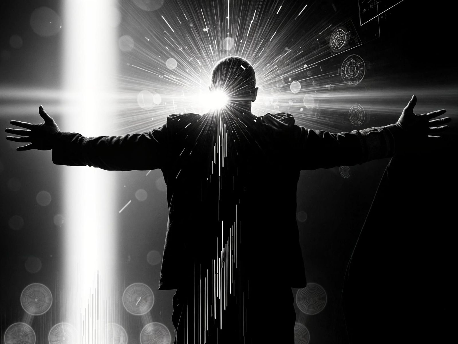 Cyberpunk Void Man Glitch Art