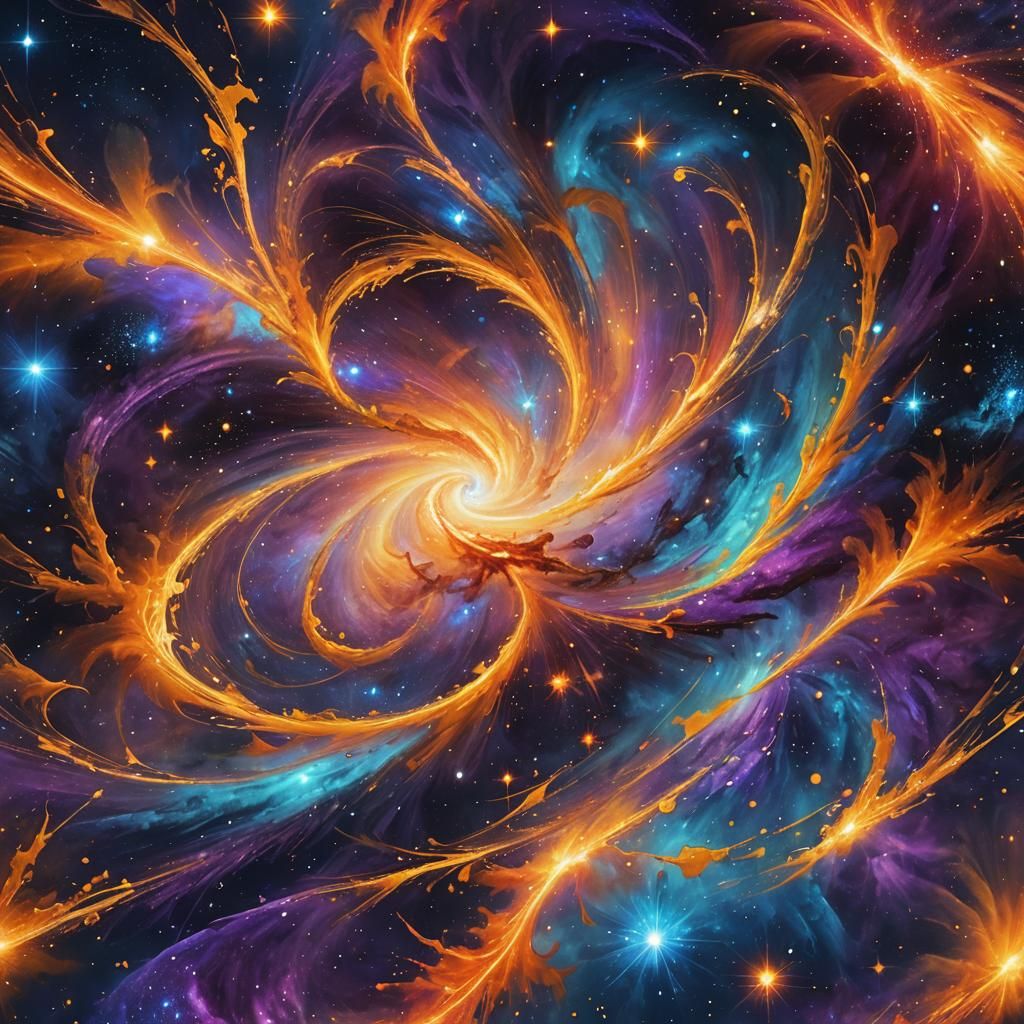 Cosmic Stars Shine in Nebula Galaxy: Digital Art