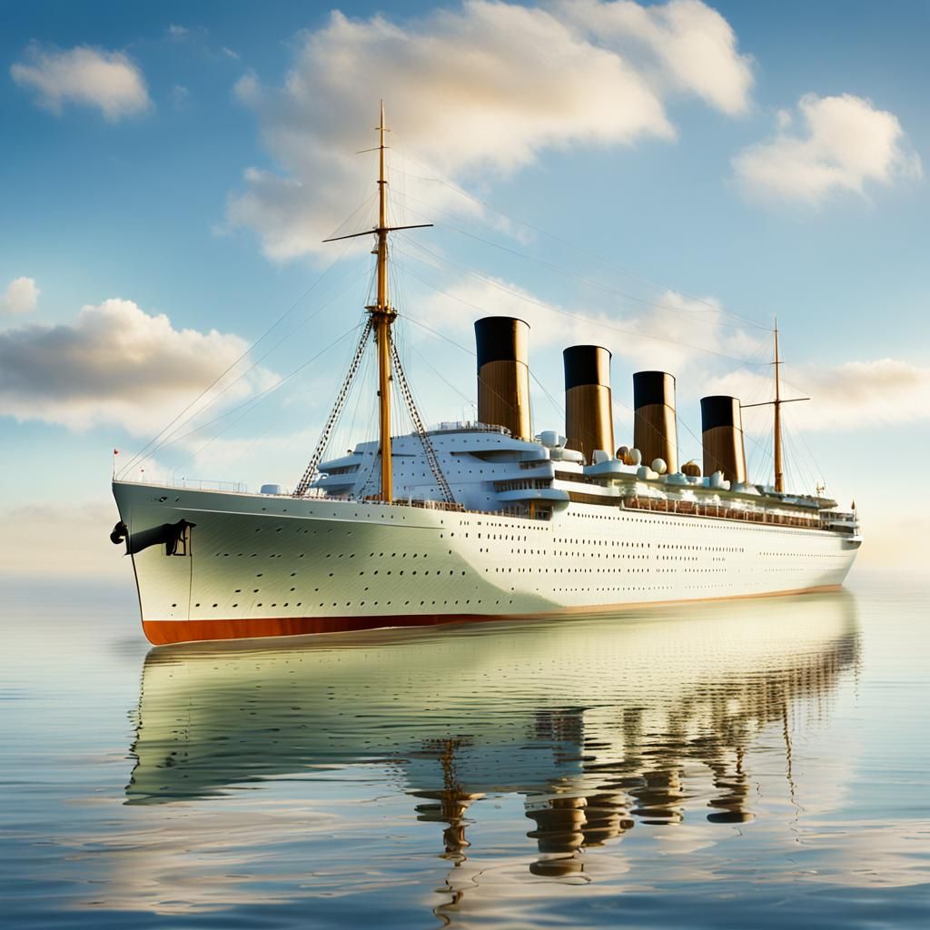 H.M.S. Britannic in Calm Waters: Maritime Photography