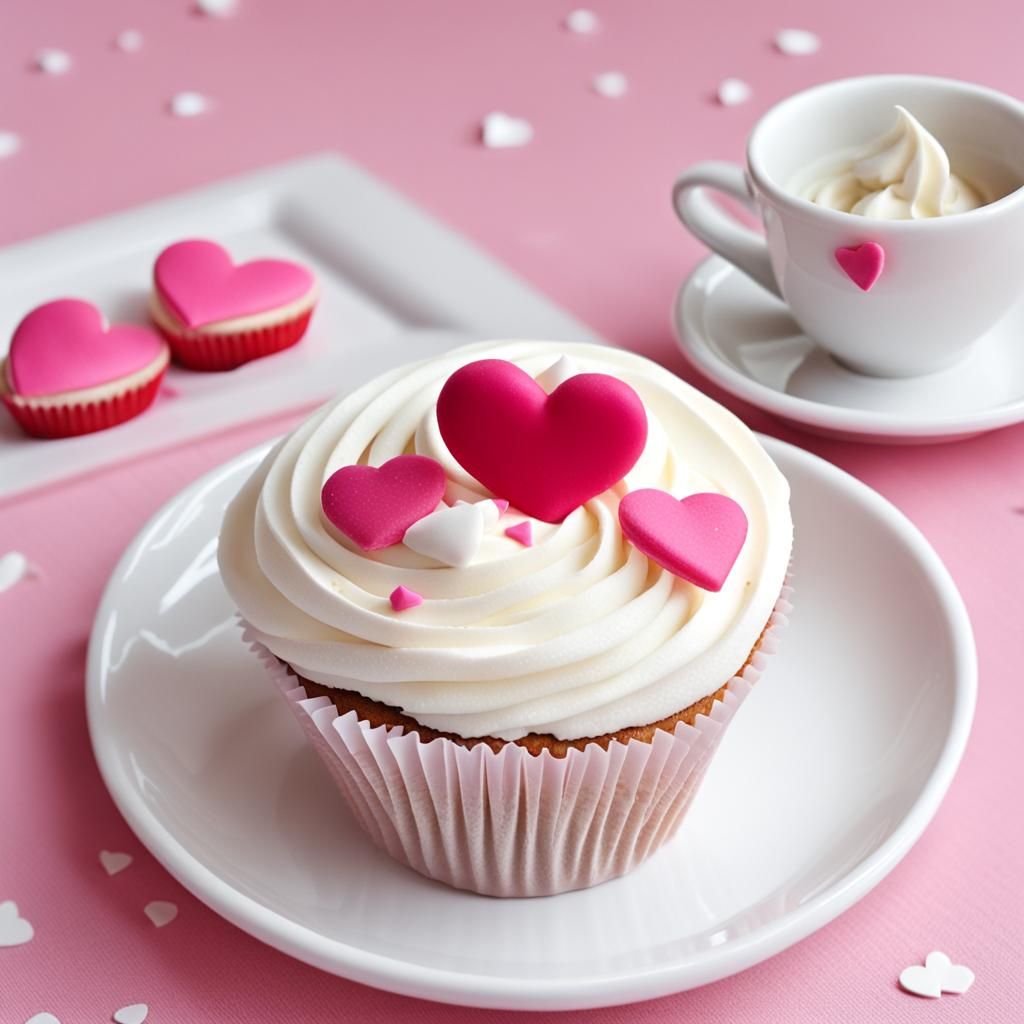 Pink Heart Cupcake: A Sweet and Simple Dessert