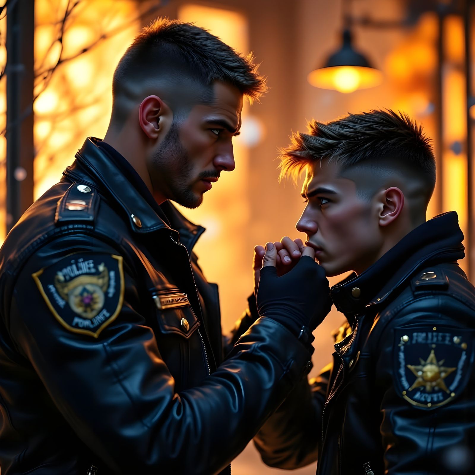 Police Officer Offers Comfort to a Distraught Young Clerk in...