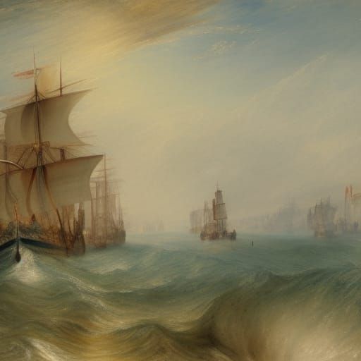 Pirate Ships Arriving: Expressive Watercolor Painting