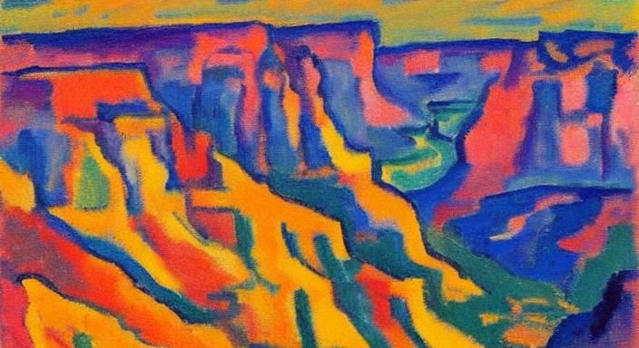 Grand Canyon Painting in Expressionist Style