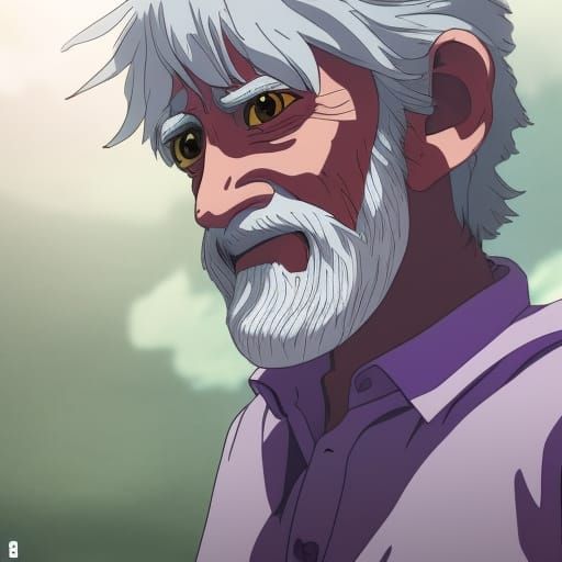 Interesting anime old man
