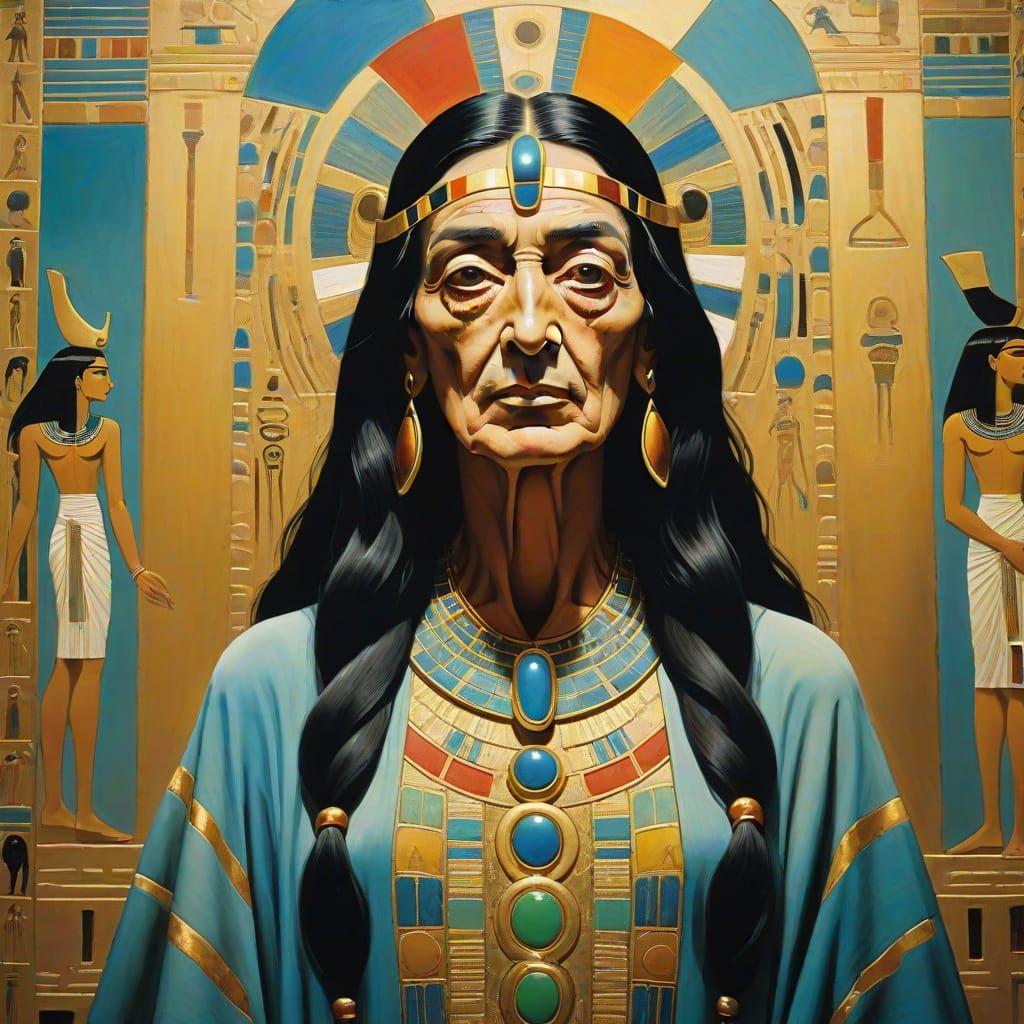 Elder Goddess of Qetesh in Vibrant Oil Painting