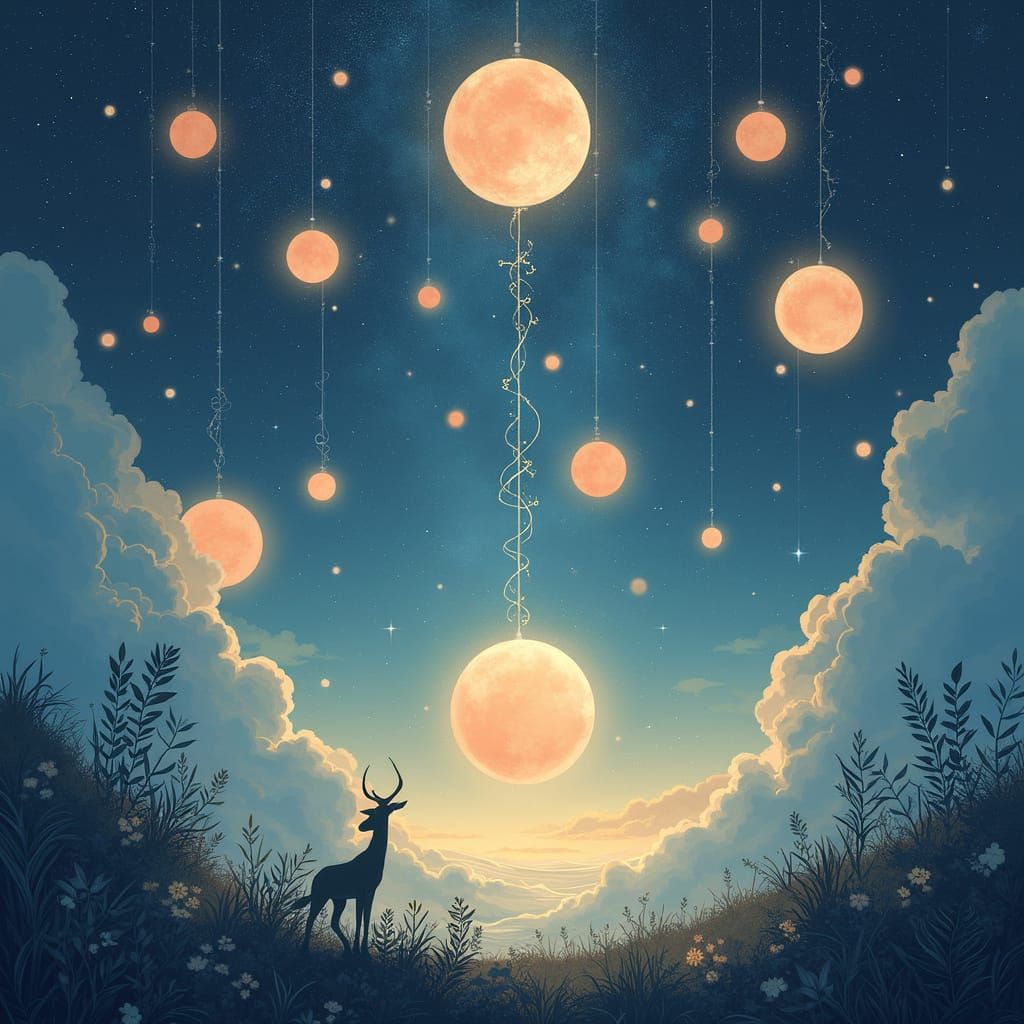 Ethereal Orbs in Cosmic Expanse