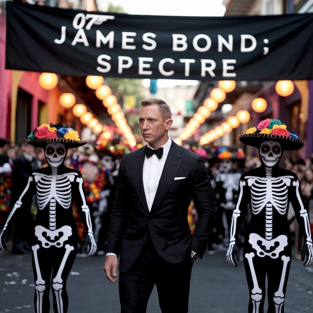 Spectre Day of the Dead Parade with James Bond