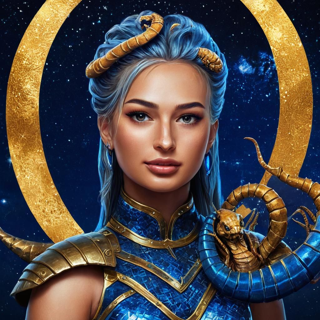 Scorpio Goddess Portrait in Surreal Concept Art Style