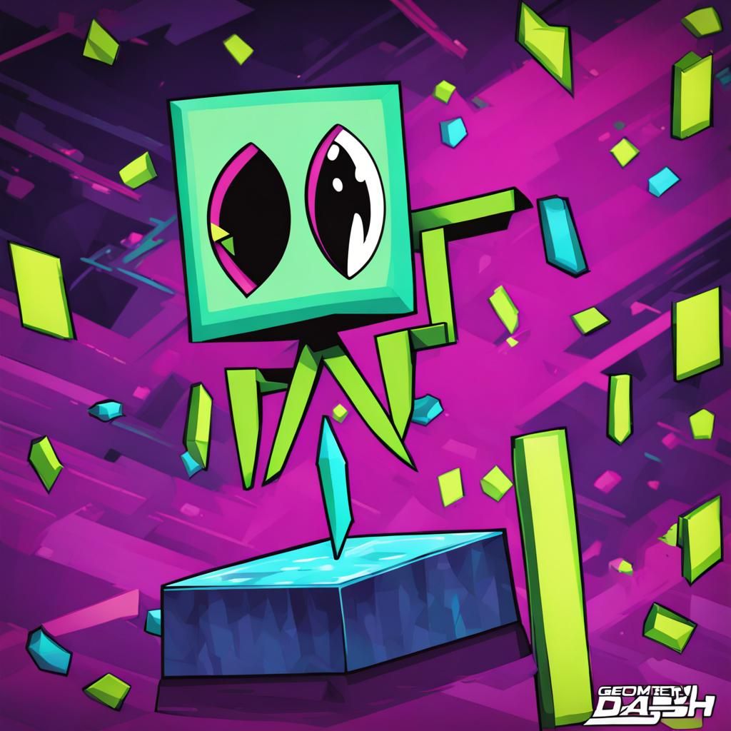 Geometry Dash Logo in Anime Style