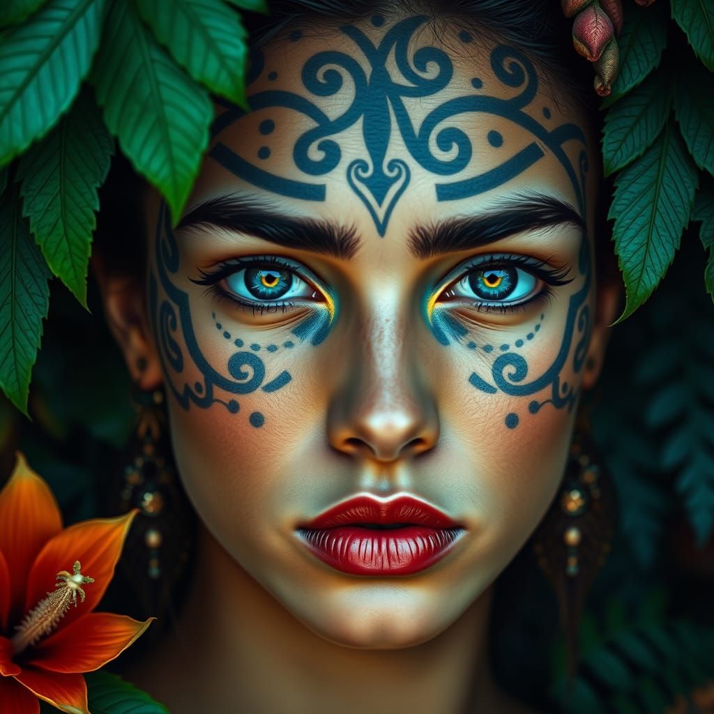 Tribal Goddess in Tropical Bloom