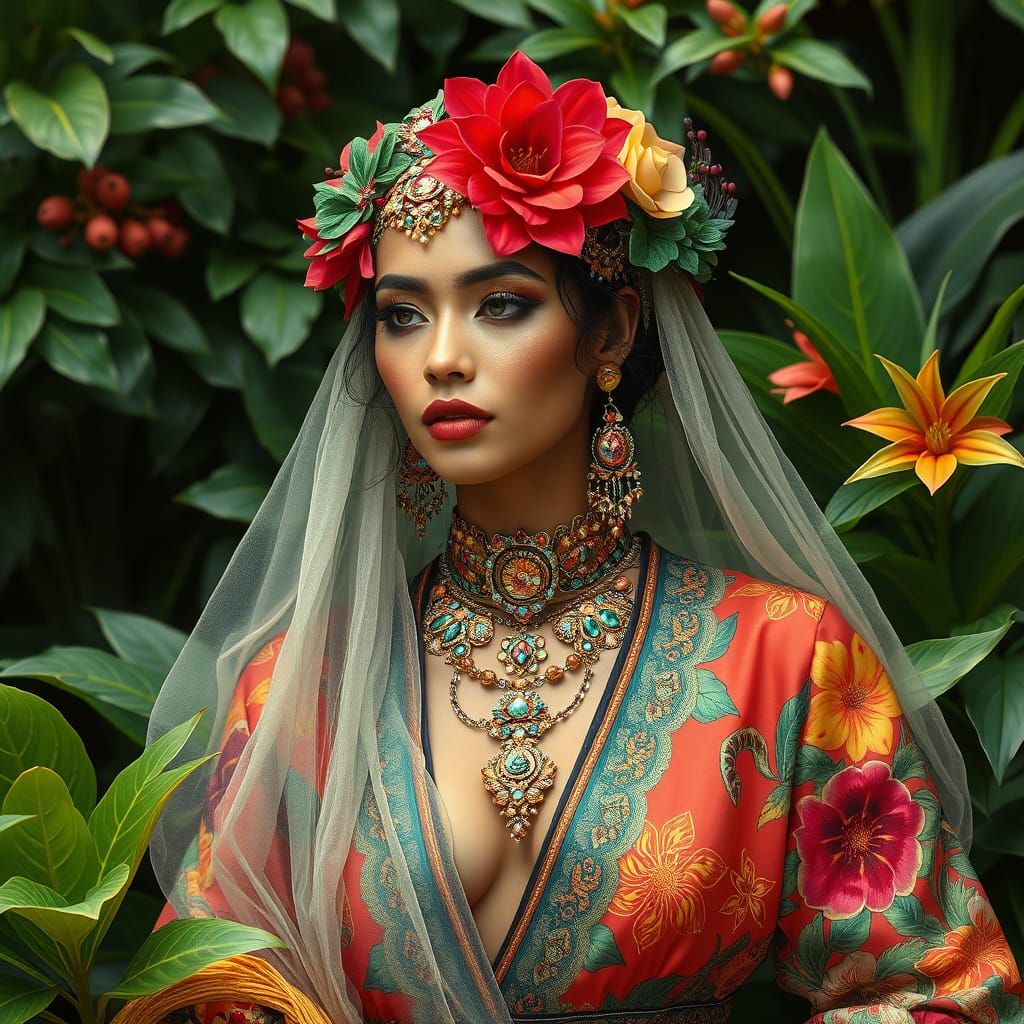 Exotic Beauty in Art Nouveau Style