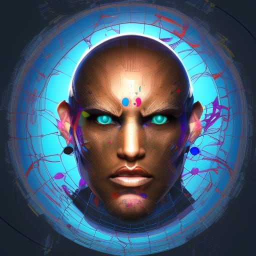 Intricate Human Design Chart in Splash Art Style