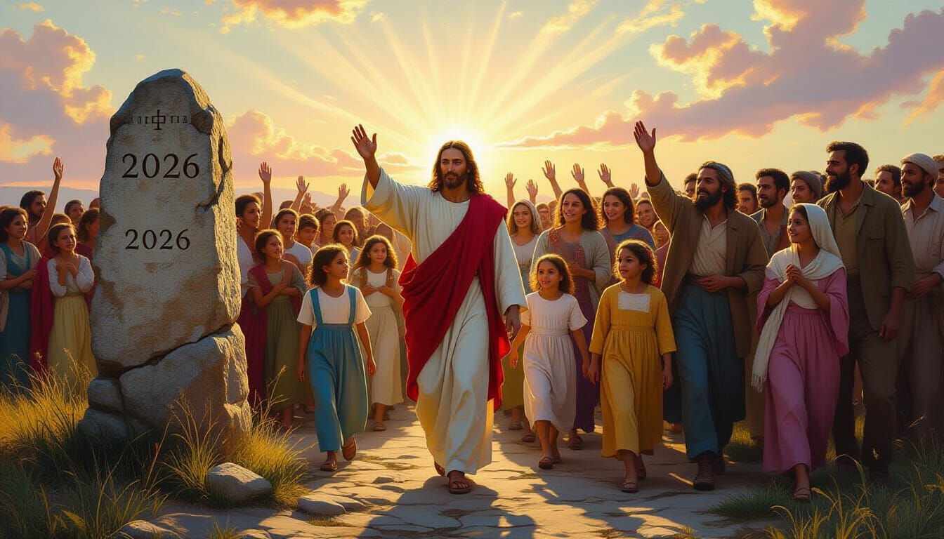 Spiritual Journey: Diverse Followers with Jesus Past Milesto...